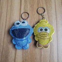 ビッグバード&クッキーモンスター　キラキラキーホルダー　2点セット