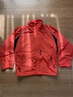 レディーススキーウェア　上下セット オレンジ フルジップジャケットと黒パンツ　M