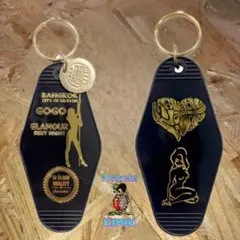 MOTEL KEYCHAIN GoGo ブラックゴールド　キーホルダー　377