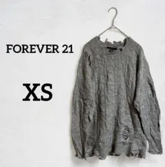 即日発送‼︎FOREVER 21【XS】グレー ダメージセーター カジュアル