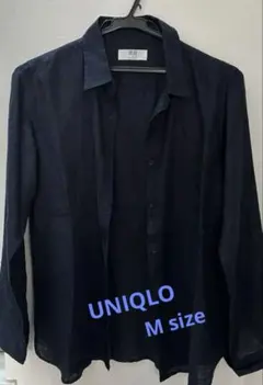 紺色　リネンシャツ　UNIQLOのサムネイル