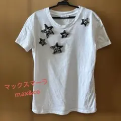 ビジューTシャツ m白マックスマーラ 刺繍　星　max&co.のサムネイル