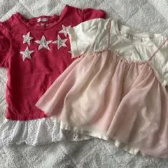 赤とクリーム色のトップスセット