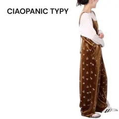 CIAOPANIC TYPY 前後2WAY花柄刺繍ベロアサロペ ット　美品