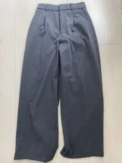 タックわいワイドパンツ グレー Sサイズ股下65