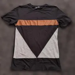 ZARA MAN Tシャツ ブラック ブラウン グレー　切り替えサイズS