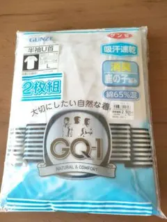 新品　未使用　GUNZE GQ-1　Lサイズ 吸汗速乾 半袖U首シャツ 2枚組