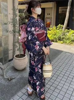 花柄浴衣鞄セット[gi1521] グレイル　浴衣　帯、鞄セット　grl