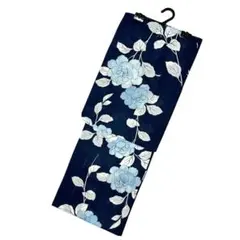浴衣ジェンヌ 浴衣単品 紺 ネイビー 水色 綿 ゆかた