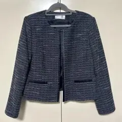 しまむら　ネイビー ツイードジャケット　LLサイズ