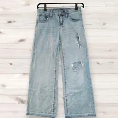 OLD NAVY オールドネイビー デニムジーンズ ワイド クラッシュ S 青のサムネイル