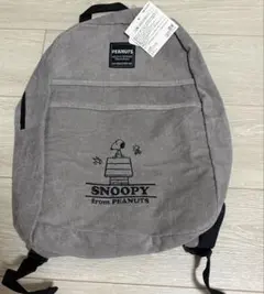 【未使用・タグ付】SNOOPY スヌーピー リュック グレー コーデュロイ A4のサムネイル