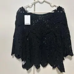 7分袖　レース編みトップス