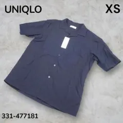 UNIQLO コットンリネンシャツ ネイビー XS 未使用品タグ付 男女兼用のサムネイル