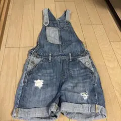 GAP デニムオーバーオール 130cm ダメージ加工
