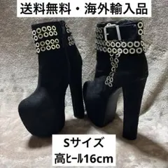 【送料無料・海外輸入品】ブーツ ローアンクルブーツ 黒 スティレットシューズ