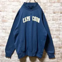 ⭐︎ハーフジップ⭐︎CUFFY'S ⭐︎スウェット⭐︎レディース⭐︎刺繍⭐︎ネイビー⭐︎XL