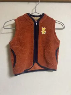Miki House オレンジ フリースベスト 90