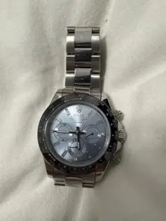 SEIKO MOD アイスブルー文字盤 ストーンベゼル クロノグラフ デイトナ