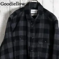 US古着 Goodiellow モノトーン ブロックチェック コットンフランネル