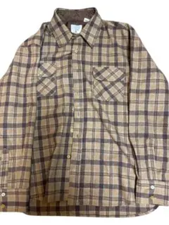 か*え様 【古着】【お値下げ中】70's sears ネルシャツ　ブラウン　XL