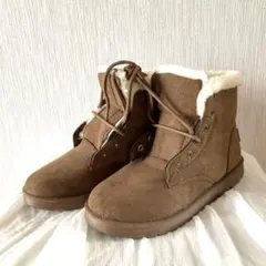 ⭐️新品未使用⭐️チョコレートカラー・裏ボアブーツ・25cm防寒・寒さ対策・ムートン