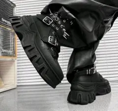 ✨極美品✨厚底スニーカー ブラックハイカットメンズスニーカー Y2Kのサムネイル