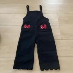 petit main ミニーマウス オーバーオール 黒 S