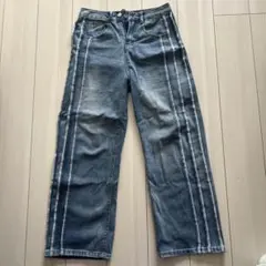 デニムパンツ Lサイズ サイドラインデザイン