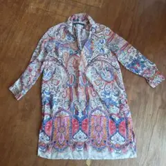ZARA BASIC ペイズリー柄 チュニック 七分袖