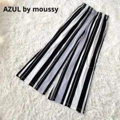 タグ付き アズールバイマウジー ワイドパンツ 【S】ストライプ柄 ウエストゴム