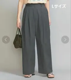 BEAUTY&YOUTH　コットンナイロンワイドタックパンツ　ウォッシャブルのサムネイル