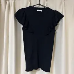 INGNI イング　ブラック フリル袖 半袖ニット