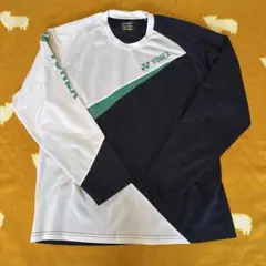 YONEX 長袖シャツ L ホワイト/ネイビー/グリーン　ヨネックス　ロンT