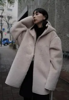 39_Ameri Vintage リバーシブルフーディボアジャケット 未使用