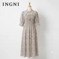 INGNI ワンピース 花柄 スモッキング M ロング