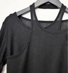 新品タグ付き✨ 2x2　シアーリブ　レイヤード風　トップス　カットソー