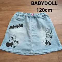 12月16日まで出品120cm BABYDOLL ミニーマウス デニムスカート