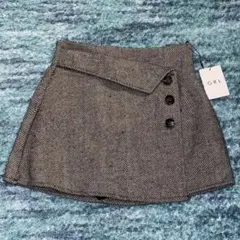 GRL タグ付き インパン裏地付ヘリンボーンアシメミニスカート 台形 tu923