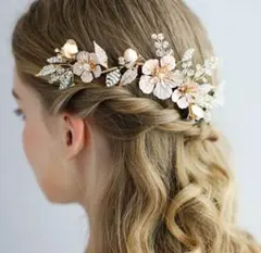 【美品】ヘッドドレス ピンクゴールド パーティー 二次会