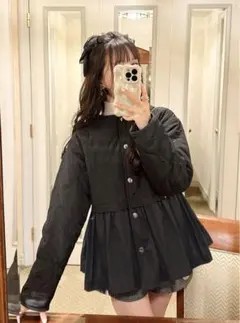 新品未使用 タグ付きブラックキルティングジャケット レイヤード