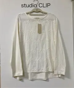 新品・未使用 studio CLIP 刺繍入り長袖ブラウスFサイズ