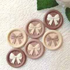 《Design：リボン②》シーリング　スタンプ　シール　６枚