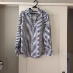 シャツ 長袖 ブルー