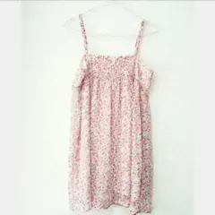 可愛い＊美品 ガーリー小花柄ミニワンピース　ピンクアドベのサムネイル