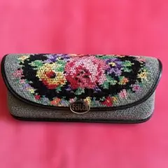 FEILER フェイラー　メガネケース　花柄　グレー