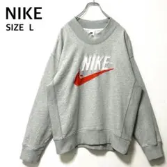 NIKEナイキ　トレンドオーバーシャツ　モックネックスウェット　ハイトレーナーL