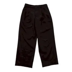 UNIQLO ユニクロ タックワイドパンツ ブラック（L）ポリ レーヨン