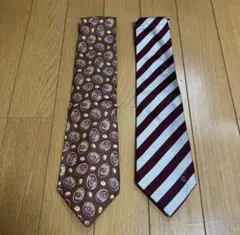 FENDI ダンヒル　花柄とストライプのネクタイ2本セット　まとめ売り