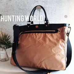 良品 ハンティングワールド 2way ショルダー トートバッグ レディースメンズ